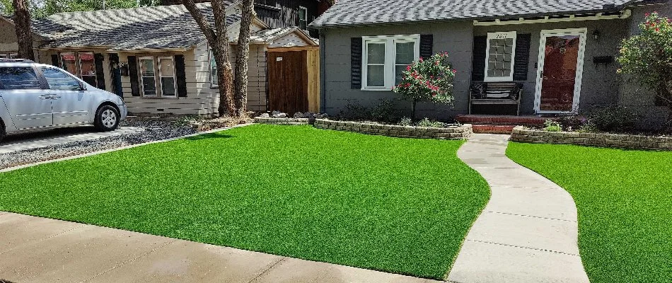 Artificial turf on a property in Lubbock, TX.