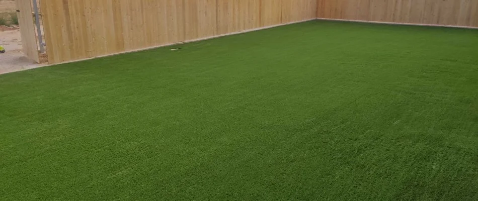 Fence around an artificial turf in Lubbock, TX.