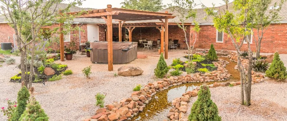 Outdoor living space at a home in Tahoka, TX.