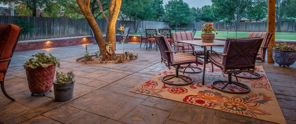 Patio area with furniture in Lubbock County, TX.